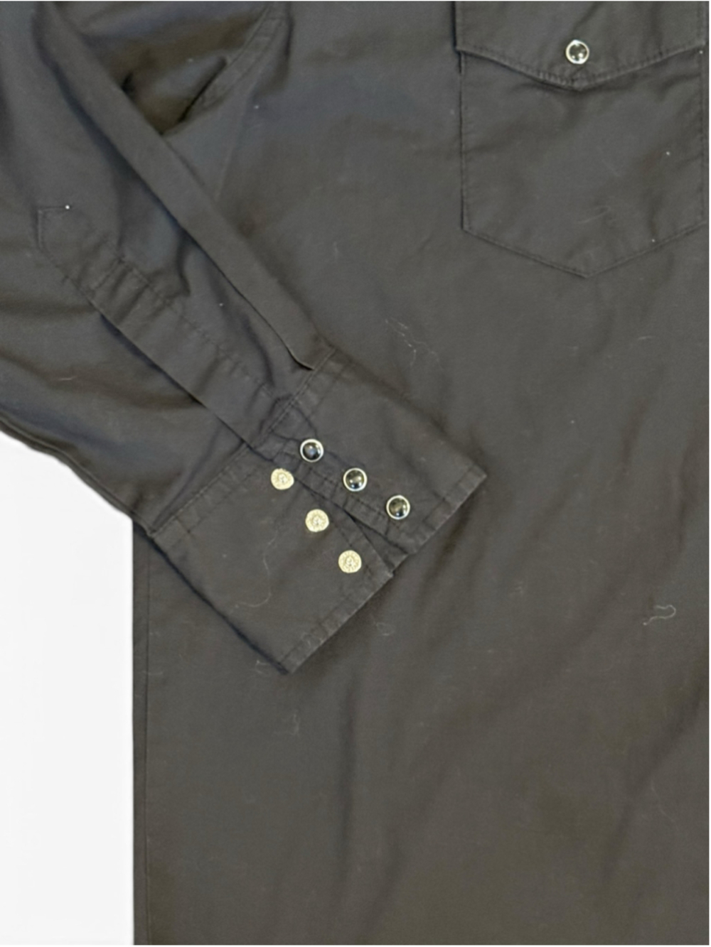 Vintage Y2K Wrangler Mens Black Western Pearl Snap Shirt Long Sleeve Sz XL - Picture 4 of 9